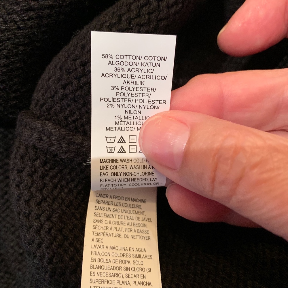 NWT Lucky Brand Black Fair Isle Sweater - Picture 4 of 5